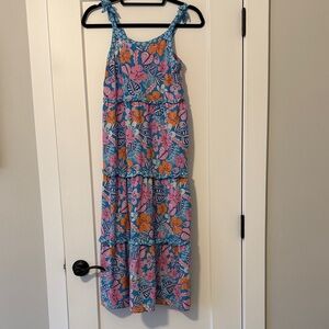 Cat & Jack Floral Kids Dress - XL (14-16) Blue, Pink, Orange